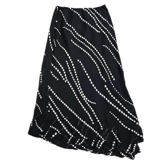y2k boho whimsigoth black white asymmetrical skirt - Picture 1 of 3